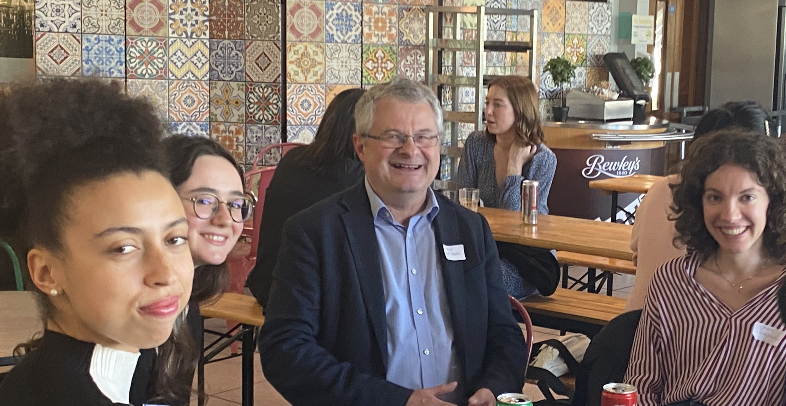 Professor Mark Poustie, Dean of the School of Law and Chair of the College Internationalisation Committee, with College international students at recent reception